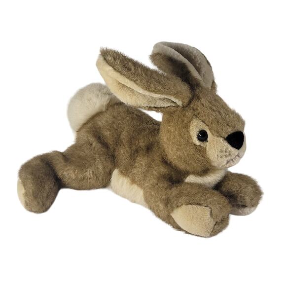 Realistic Brown Tan Rabbit Plush Bunny Stuffed Animal 11" long - Picture 1 of 11